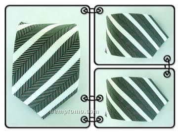Polyester Necktie - Fern Leaf Stripe