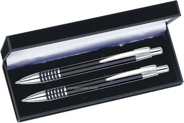 Saturn Series Pen And Pencil Set (Black)