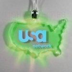 Usa Light Up Pendant Necklace W/ Green LED
