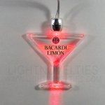 Martini Light Up Pendant Necklace W/ Red LED