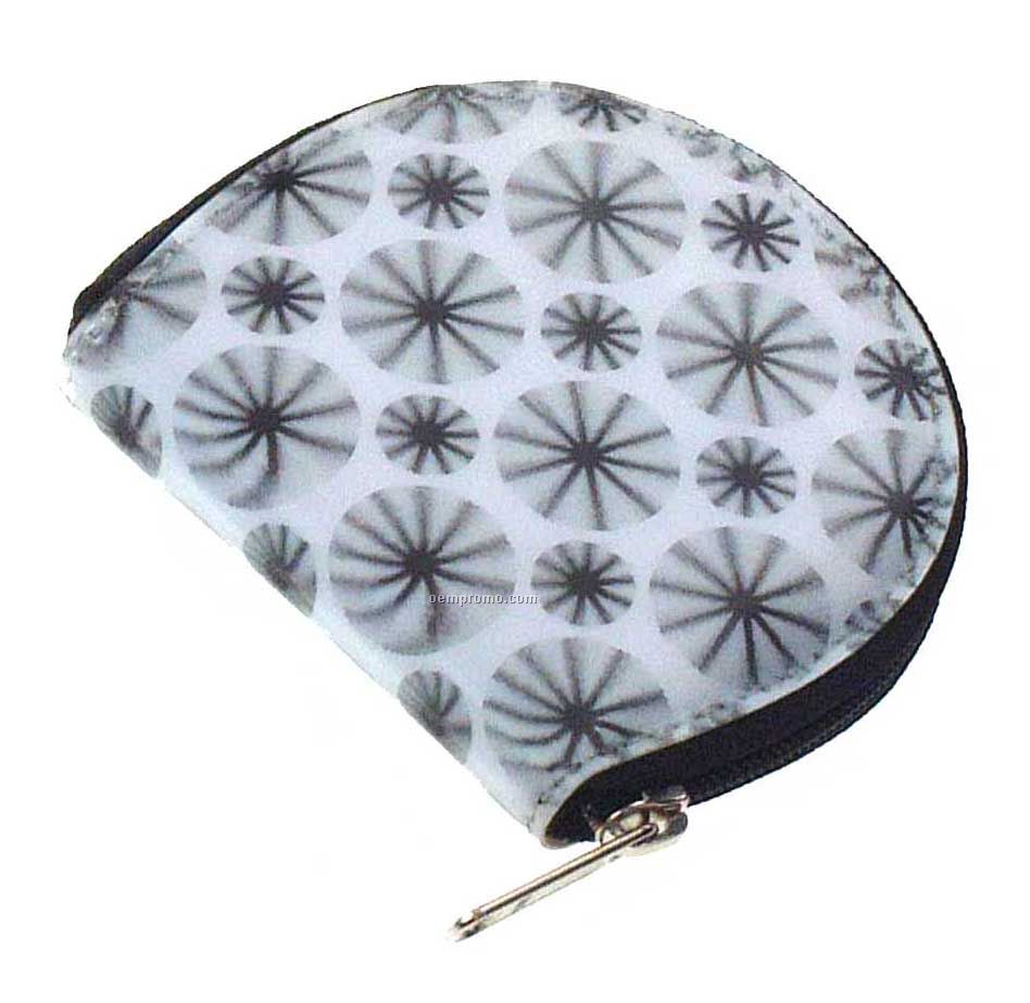 Round Coin Purse W/3d Lenticular Animated Spinning Wheels (Blanks)