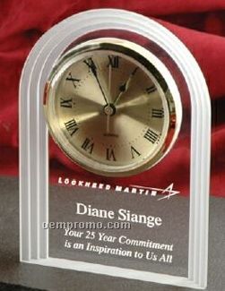 Self Standing Acrylic Arch Frosted Clock Award (6