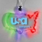 Usa Light Up Pendant Necklace W/ Multi Color LED