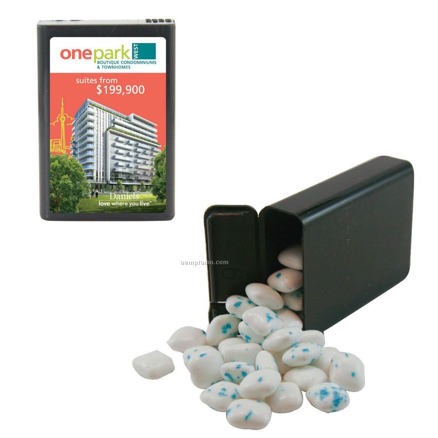 Black Refillable Plastic Mint/ Candy Dispenser With Sugar Free Gum