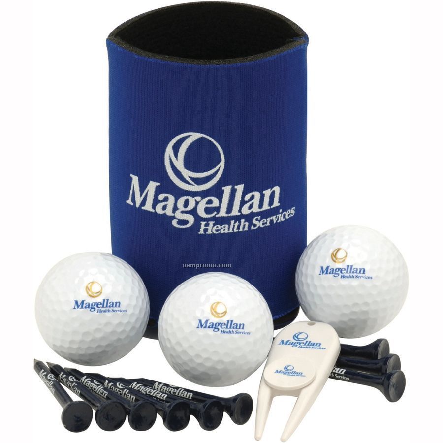 Collapsible Kan Cooler Event Pack W/ Slazenger 402 Select Golf Balls