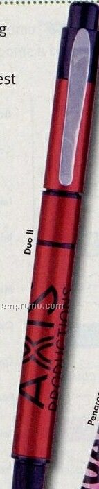 Duo II Hi-lighter / Gel Pen Combination Metallic Blue Pen