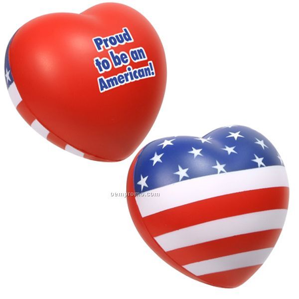 Patriotic Valentine Heart Squeeze Toy