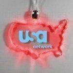 Usa Light Up Pendant Necklace W/ Red LED