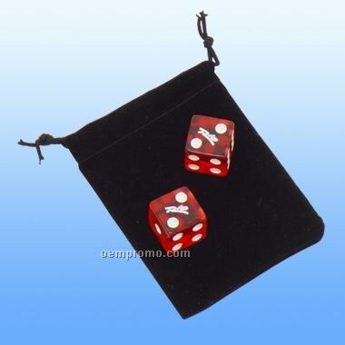 2 Dices In A Velvet Pouch