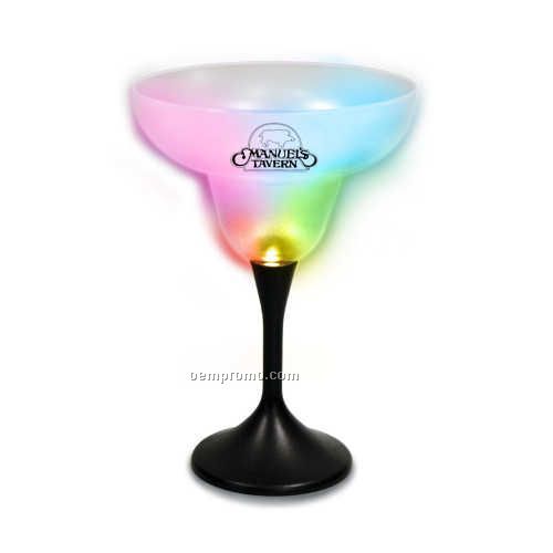 Black Stem Margarita Glass With Your Choice Of LED Color