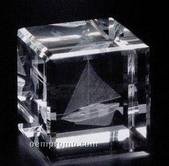 Crystal 3d Gallery Square Cube Award (2 3/8"X2 3/8"X2 3/8")