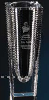 Davinci Full Lead Crystal 10-1/2" Vase W/ Distinctive Design