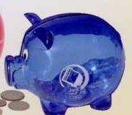 Plastic Blue Piggy Bank