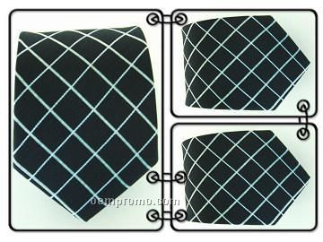 Polyester Necktie - Thin Diamond Plaid