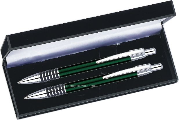 Saturn Series Pen And Pencil Set (Green)