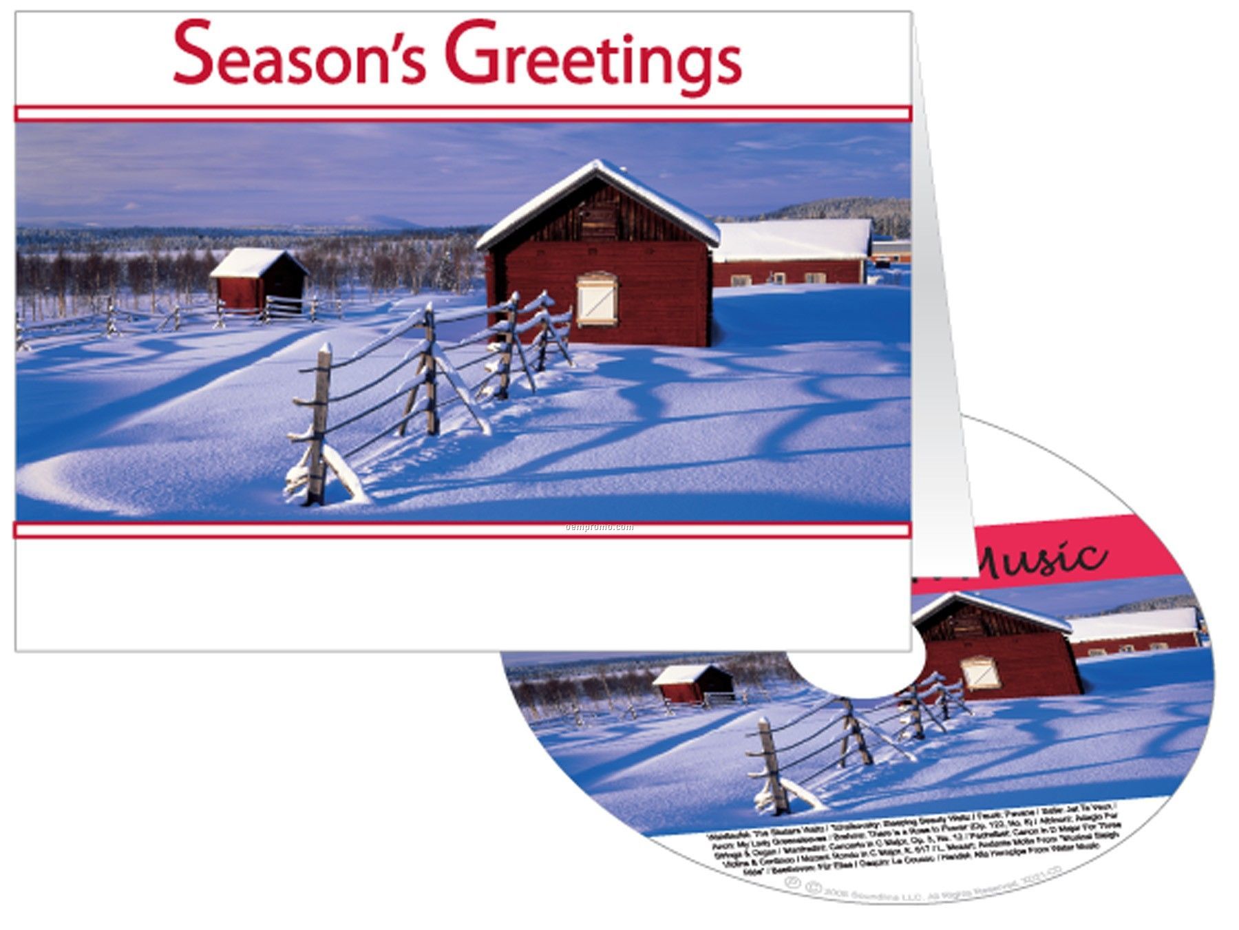 Snowy Farm Holiday Greeting Card W/ Matching CD