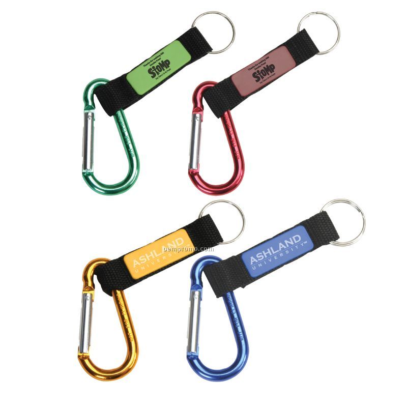 Anodized Carabiner W/Tag Keyring