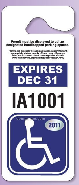 Giant Hang Tag Parking Permit (.015