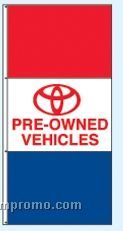 Double Face Dealer Free Flying Drape Flags - Toyota Pre-owned