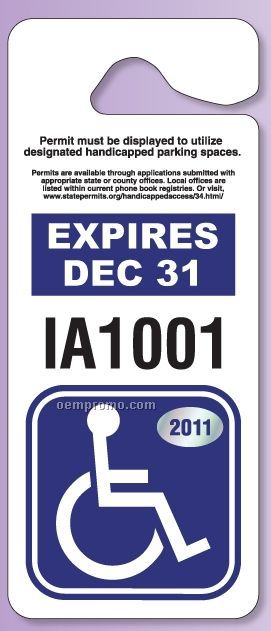 Giant Hang Tag Parking Permit (.035" Recycled Polyethylene)
