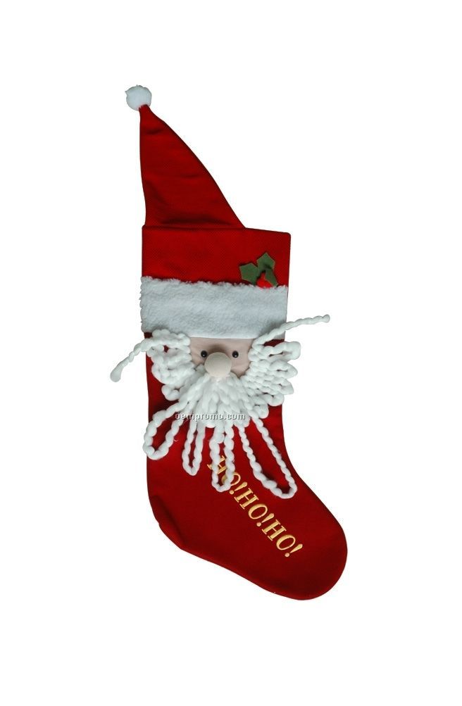 Old Man's Face Christmas Stocking