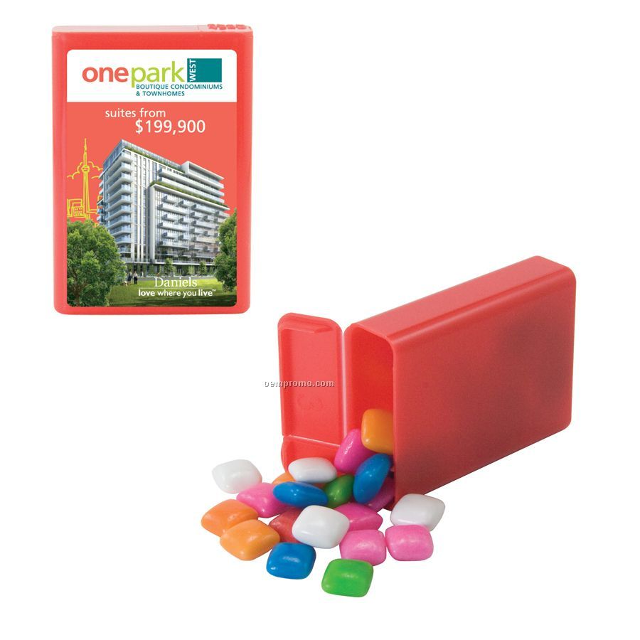 Red Refillable Plastic Mint/ Candy Dispenser With Gum