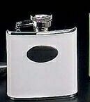 Stainless Steel Flask - White Leather (2.5 Oz.)