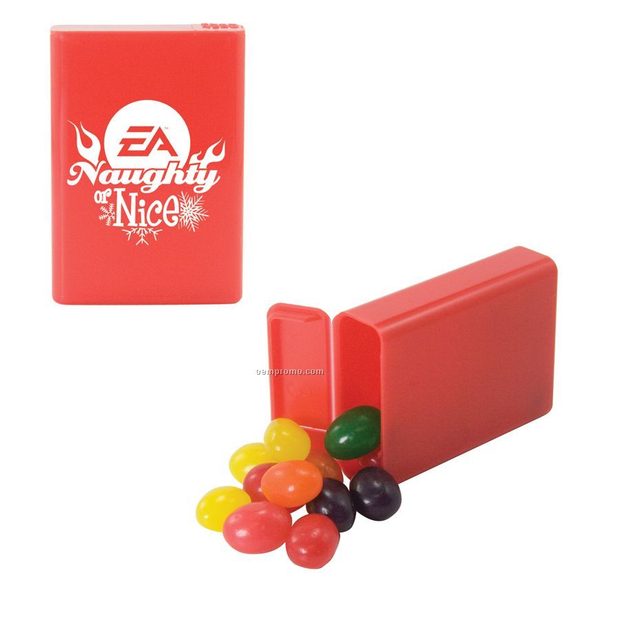 Red Refillable Plastic Mint/ Candy Dispenser With Jelly Beans