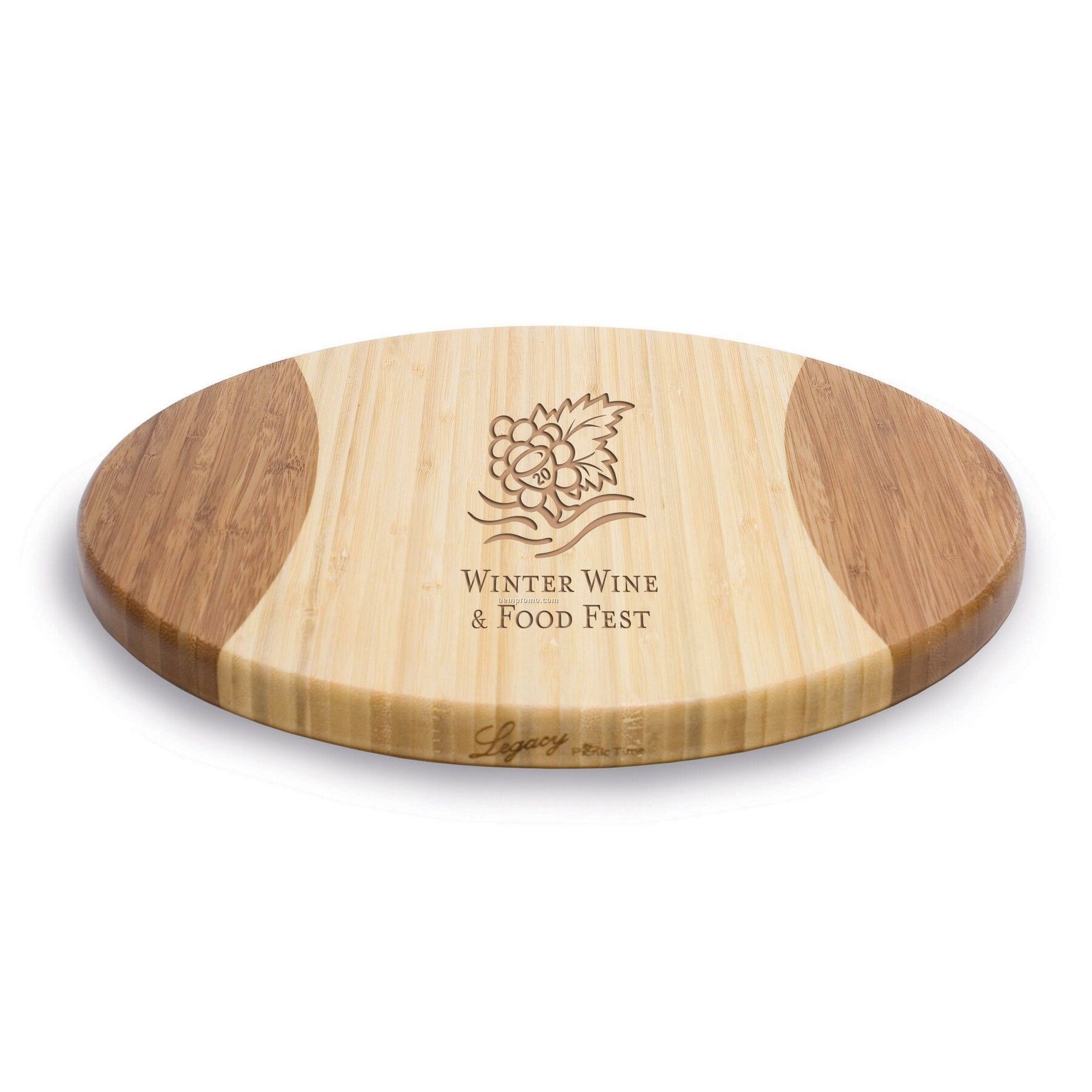 Rotondo 12" Round 2 Tone Bamboo Cutting Board / Serving Tray