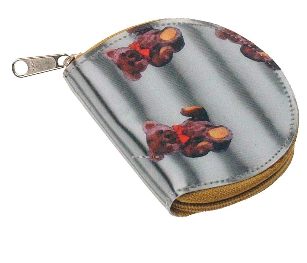 Round Coin Purse W/3d Lenticular Teddy Bears Print (Blanks)