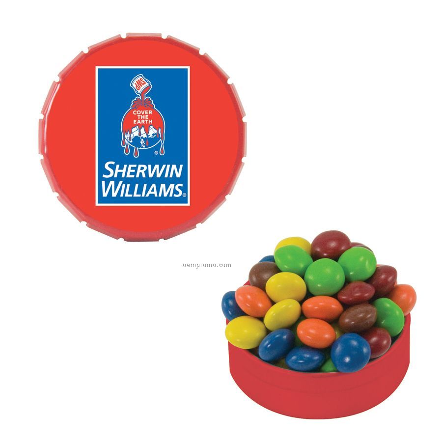 Small Red Snap-top Mint Tin Filled With Chocolate Littles