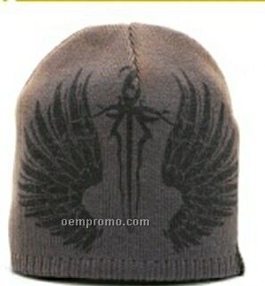 Stock Beanie Cap With Wing Design