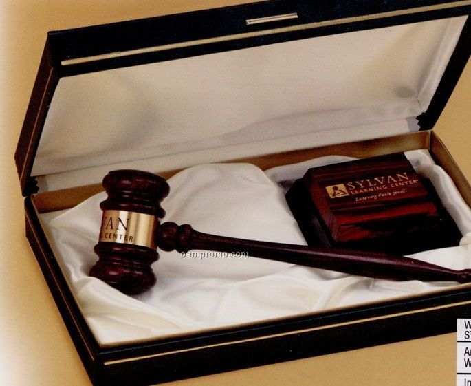 Imported Rosewood Standard Chairman Gavel W/ Presentation Case