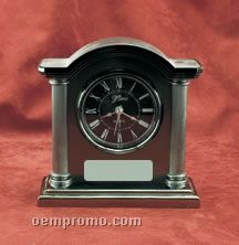 Silver & Pewter Finish Alarm Clock W/ Arched Top (6