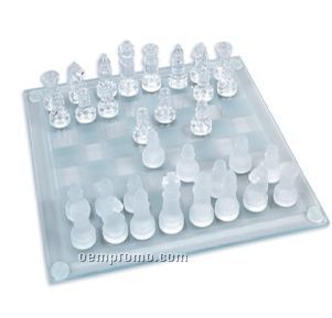 Glass Chess Set (14")