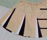 Adult 8 Pleat 3 Color Cheerleading Skirt W/ Covered Waistband (Xxl)
