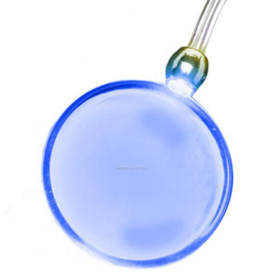 Blue Circle Light Up Pendant Necklace