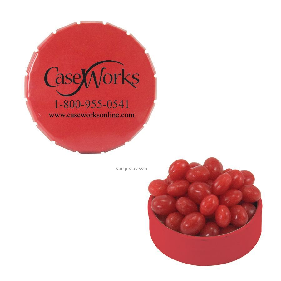 Small Red Snap-top Mint Tin Filled With Cinnamon Red Hots