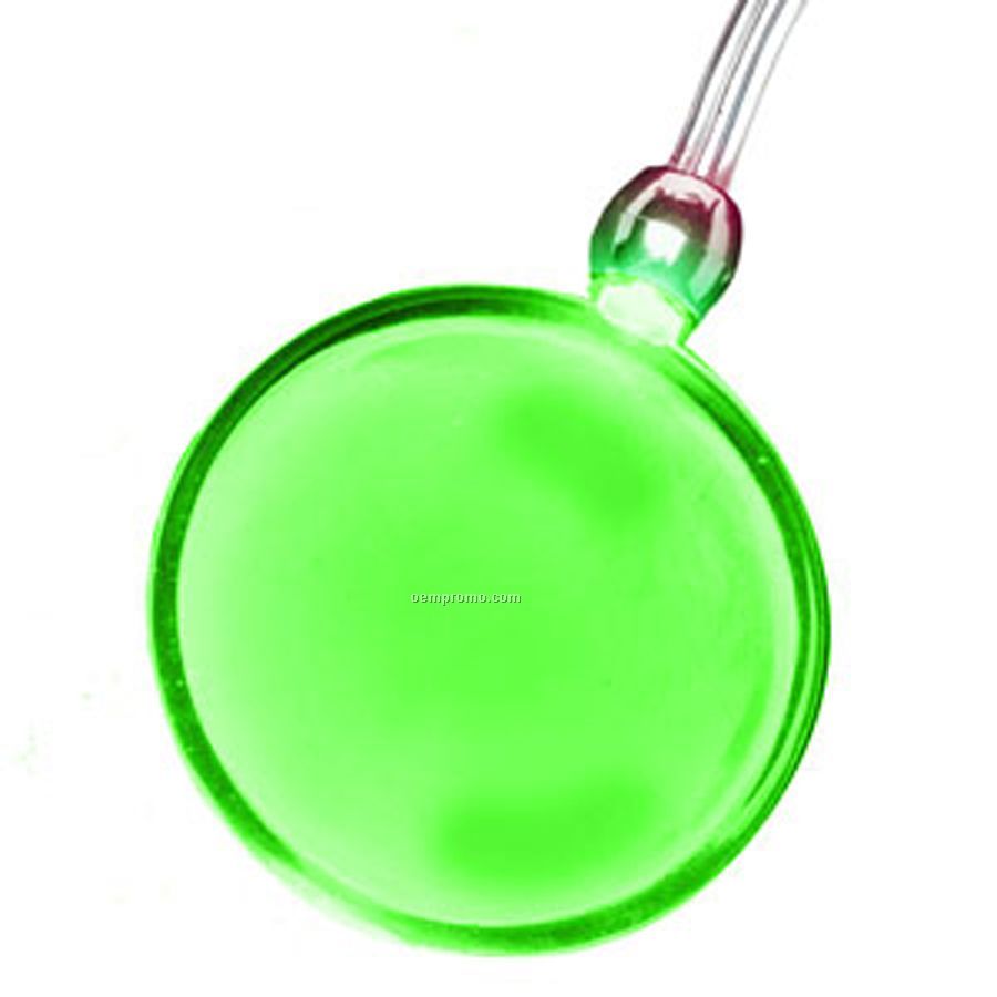 Green Circle Light Up Pendant Necklace