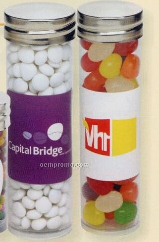 Jelly Beans In Large Clear Silver Top Tubes