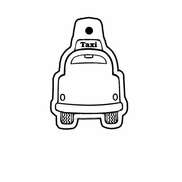 Stock Shape Collection Cartoon Taxi Rear View Key Tag