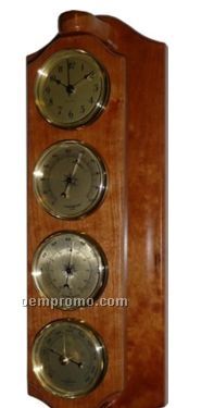 Traditional 4 Dial Pivoting Forecast Station In Cherry Wood