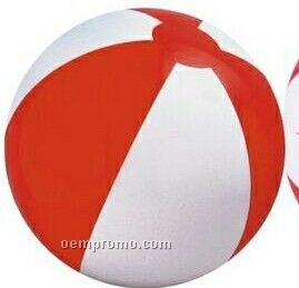 12" Red & White Inflatable Beach Ball