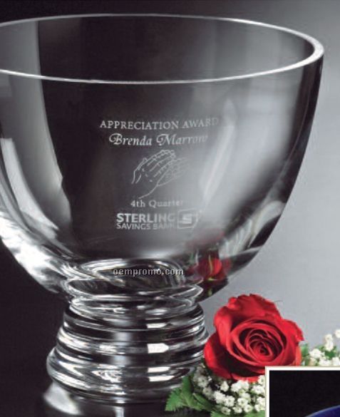 Clear Crystal Pedestal Bowl Award (8 1/2")