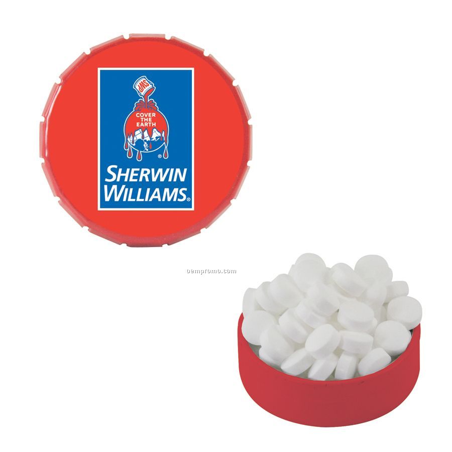 Small Red Snap-top Mint Tin Filled With Sugar Free Mints