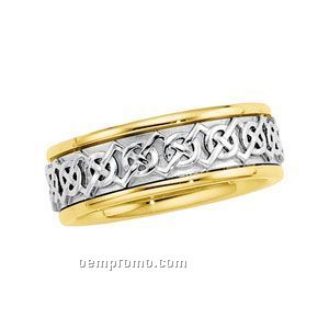 14ktt 7mm Ladies' Celtic Wedding Band Ring (Size 7)
