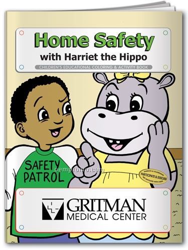 Action Pack Book W/ Crayons & Sleeve - Home Safety With Harriet The Hippo