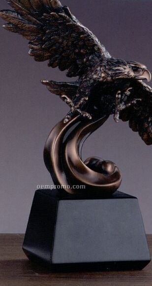 Copper Finish Eagle On Waves Trophy (10