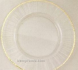 Elegance Turkish Glass Ray/ Gold Rim Charger - Set Of 4