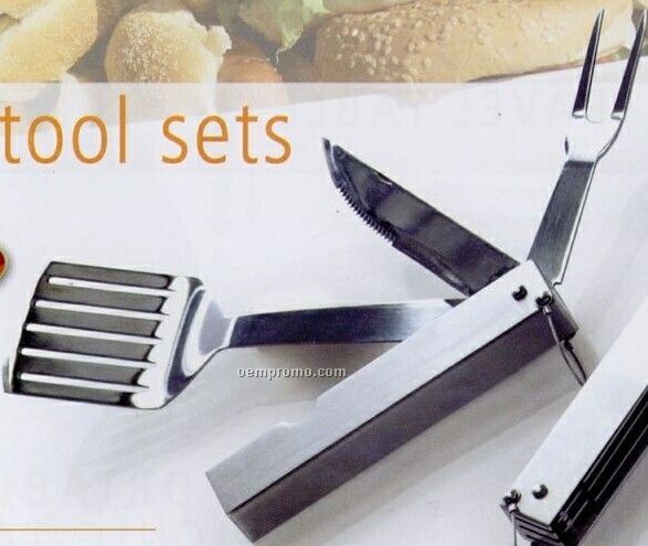 Picnic Plus Ember 3 Piece Folding Bbq Tool Set